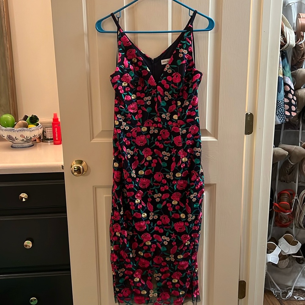 Dress the Population Embroidered Fitted Dress